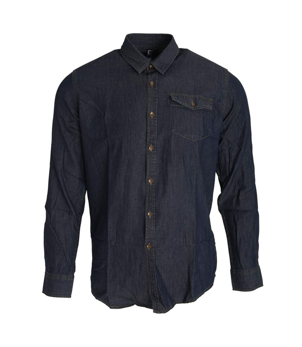 Premier Mens Jeans Stitch Long Sleeve Denim Shirt (Indigo Denim) - UTRW5593