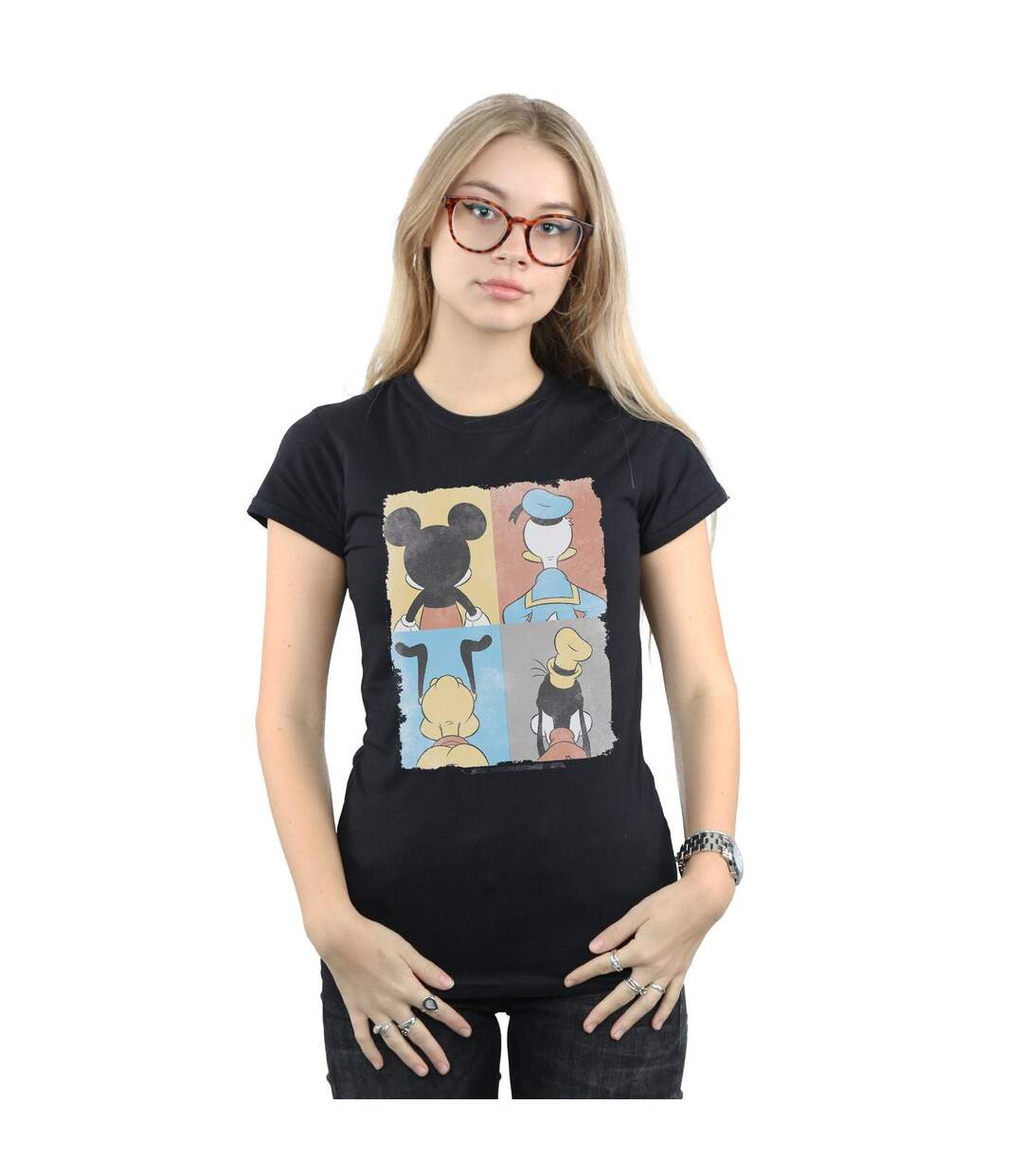 Disney Femme/Les femmes - T-shirt en coton Mickey Mouse à quatre dos (Noir) - UTBI31052-2