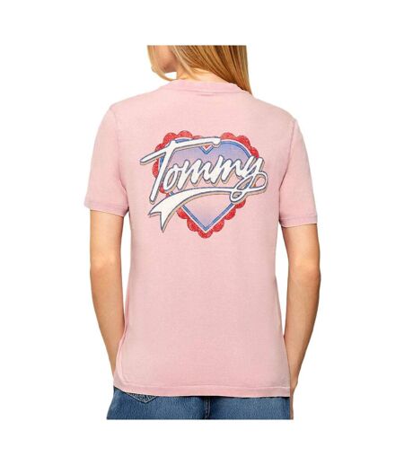 T-Shirt rose femme tommy hilfiger dw0dw21524