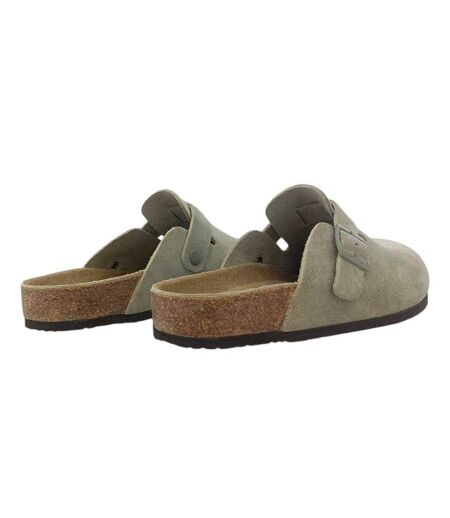 Womens/ladies Leather Mule Sandals Soft Green Jack Wills