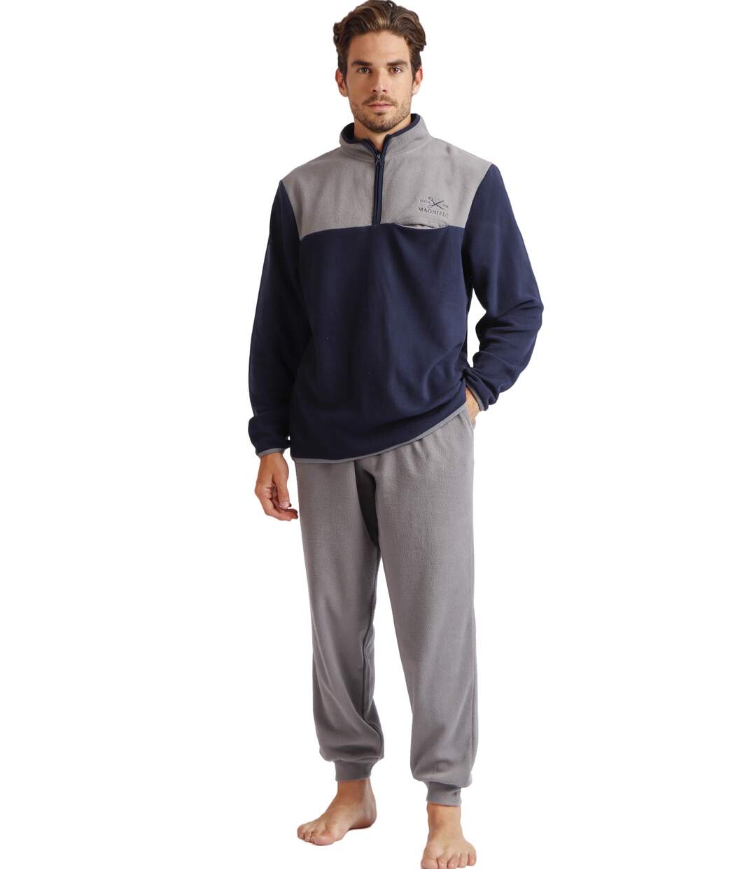 Pyjama micropolaire tenue d'intérieur pantalon et haut Sport Admas-1