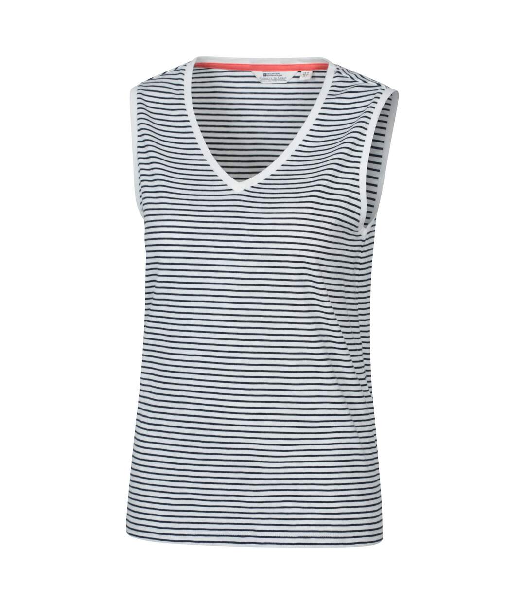 Womens/ladies whitley striped v neck vest top navy Mountain Warehouse-4