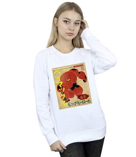 Disney - Sweat BIG HERO BAYMAX BAYMAX NEWSPAPER - Femme (Blanc) - UTBI11394