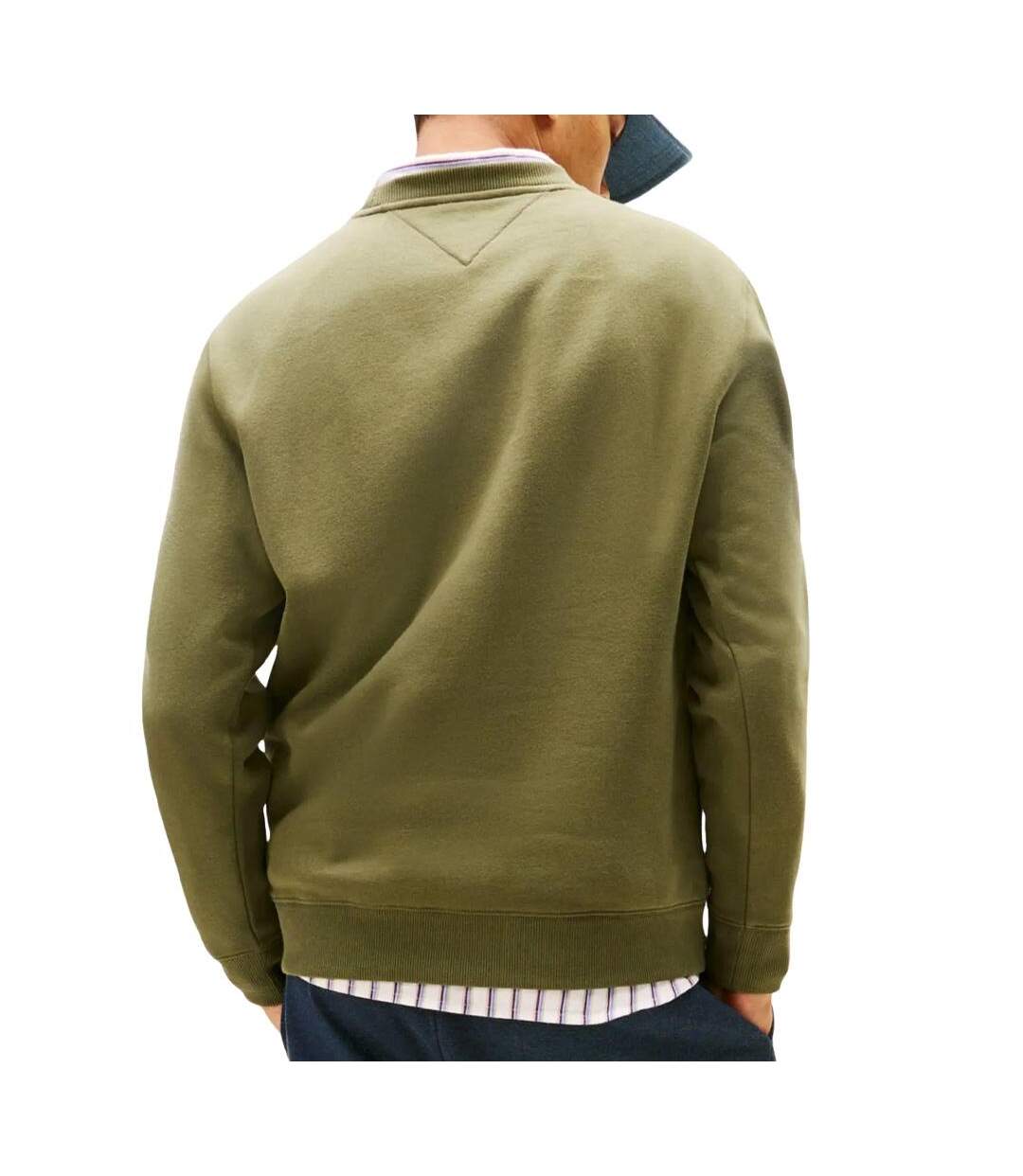 Sweat vert foncé homme tommy hilfiger reg flag crews-2