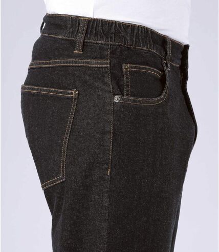 Men's Black Stretch Jeans - Elasticated Waist