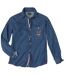 Men's Blue Stretch Denim Shirt