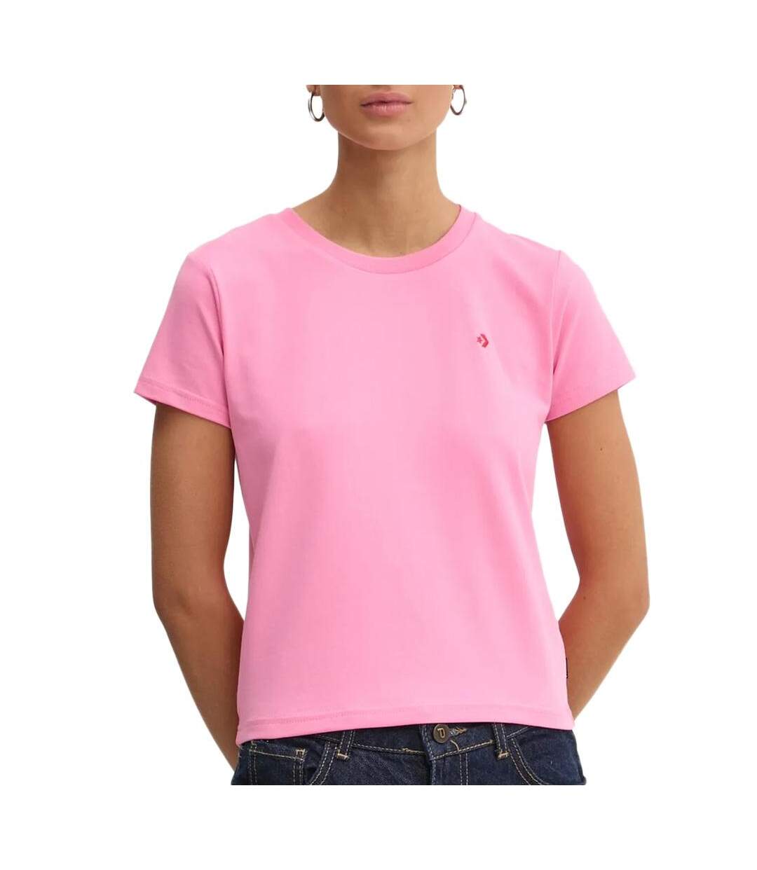 T-Shirt rose femme converse jersey-1