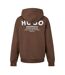 Mens Logo Cotton Overhead Relaxed Fit Hoodie Dark Brown Hugo-2