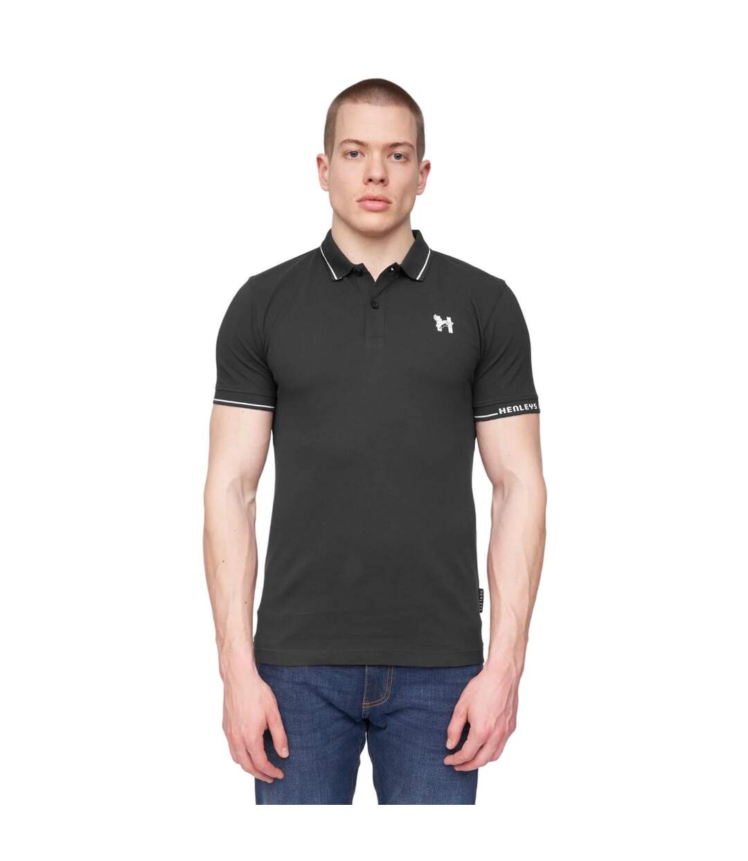 Polo hentyme homme noir Henleys-1