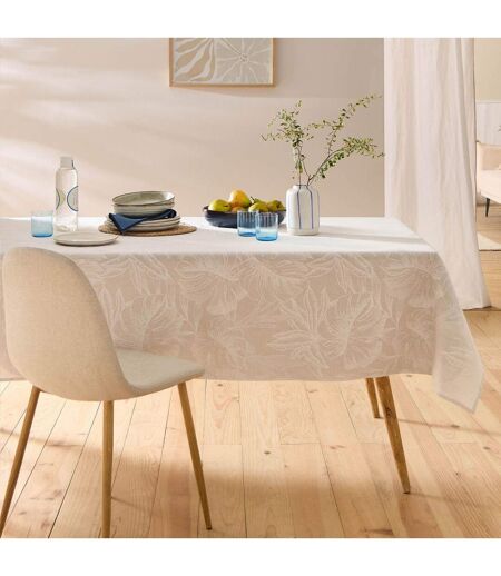 Nappe Antitache Imprimé Lorenza 140x240cm Naturel