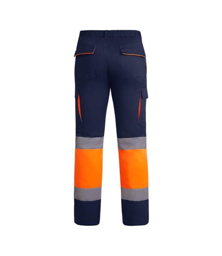 Pantalon Homme Bleu Marine Orange Fluo Roly Workwear