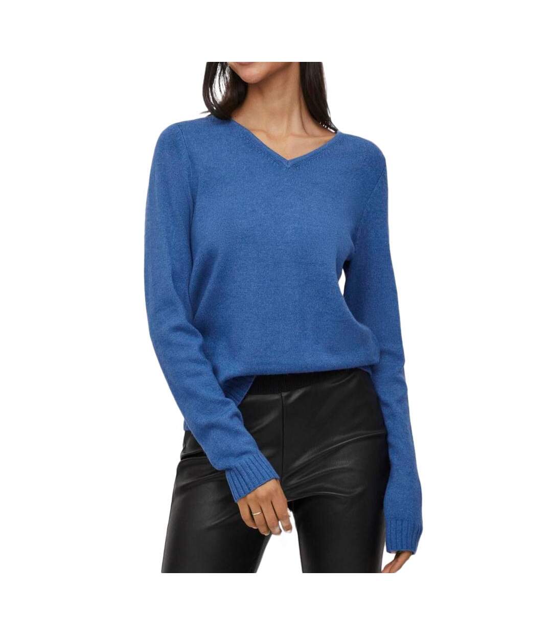 Pull Col V Bleu Femme Vila 69 - L-1