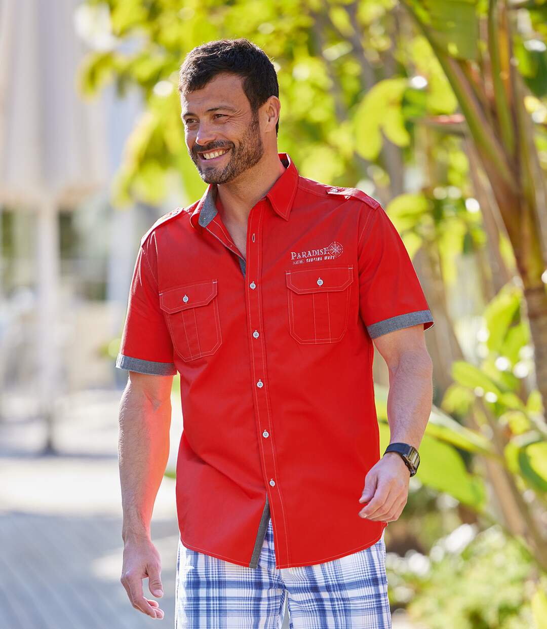 Men's Red Aviator-Style Shirt Atlas For Men