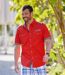 Men's Red Aviator-Style Shirt