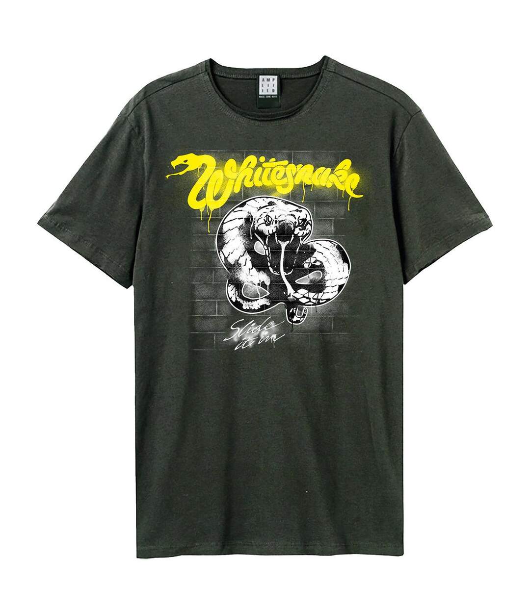 Unisex Adult Graffiti Whitesnake T-shirt Charcoal Amplified-1