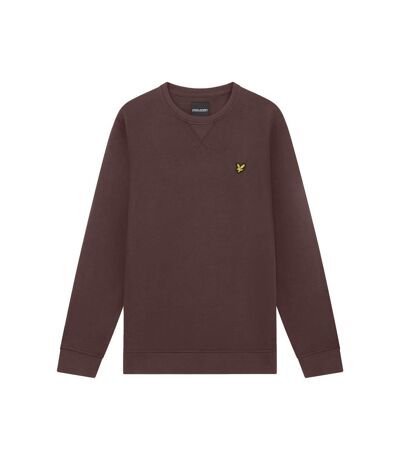 Mens crew neck long-sleeved sweatshirt deep mahogany Lyle & Scott