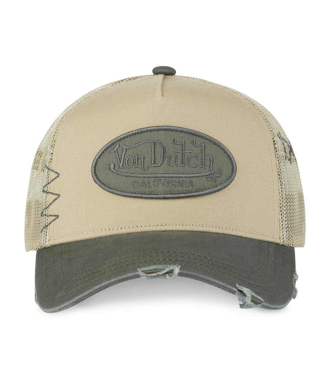 Casquette trucker avec filet effet usé et patch brodé Used Vondutch-2