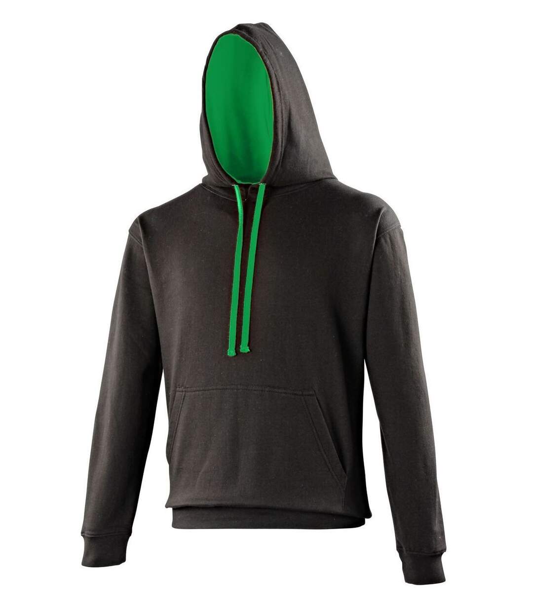 Sweat à capuche contrastée unisexe - JH003 - noir et vert kelly