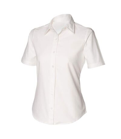 Henbury Womens/Ladies Short Sleeve Classic Oxford Work Shirt (White) - UTRW640