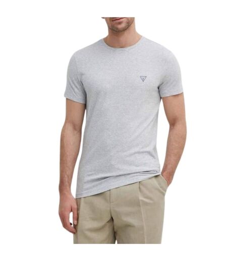 Mens Chest Logo T-shirt Grey Guess