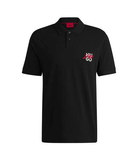 Mens Double Logo Polo Shirt Black Hugo