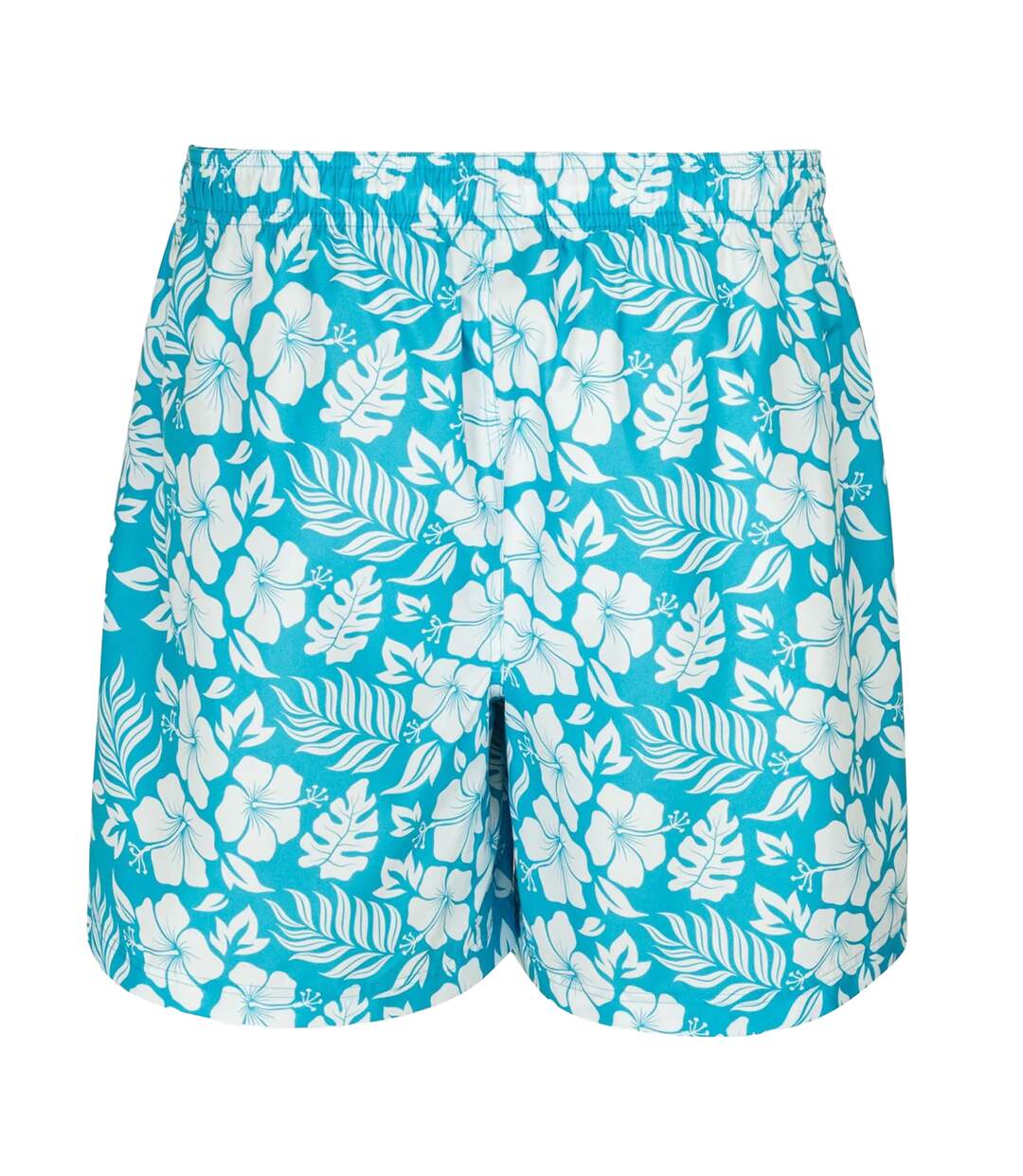 Mens Floral Swim Shorts Light Blue White Hot Tuna-2