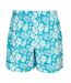 Mens Floral Swim Shorts Light Blue White Hot Tuna-2