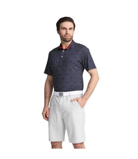 Mens Burgh Performance Polo Shirt Dark Navy White Puma