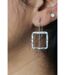 Retro Hammered Square Shape Quirky Geometric Punk Ear Hook Drop Earrings