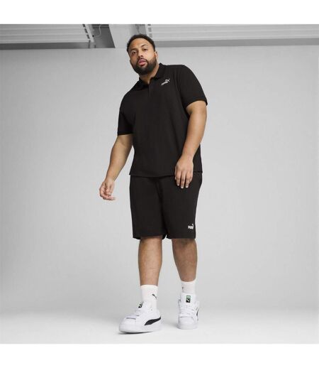 Mens Logo Pique Classic Polo Shirt Black Puma