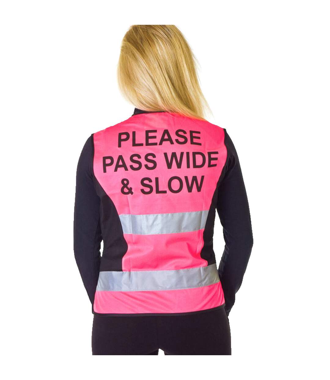 Please Pass Wide & Slow Reflective Waistcoat Pink Black HyVIZ-1