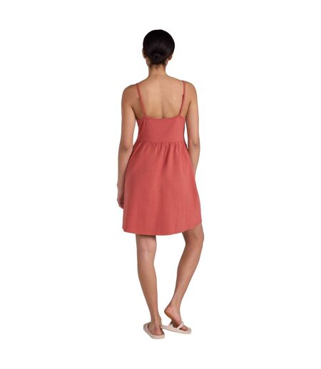 Womens/ladies Sienna Seersucker Midi Dress Rust Mountain Warehouse