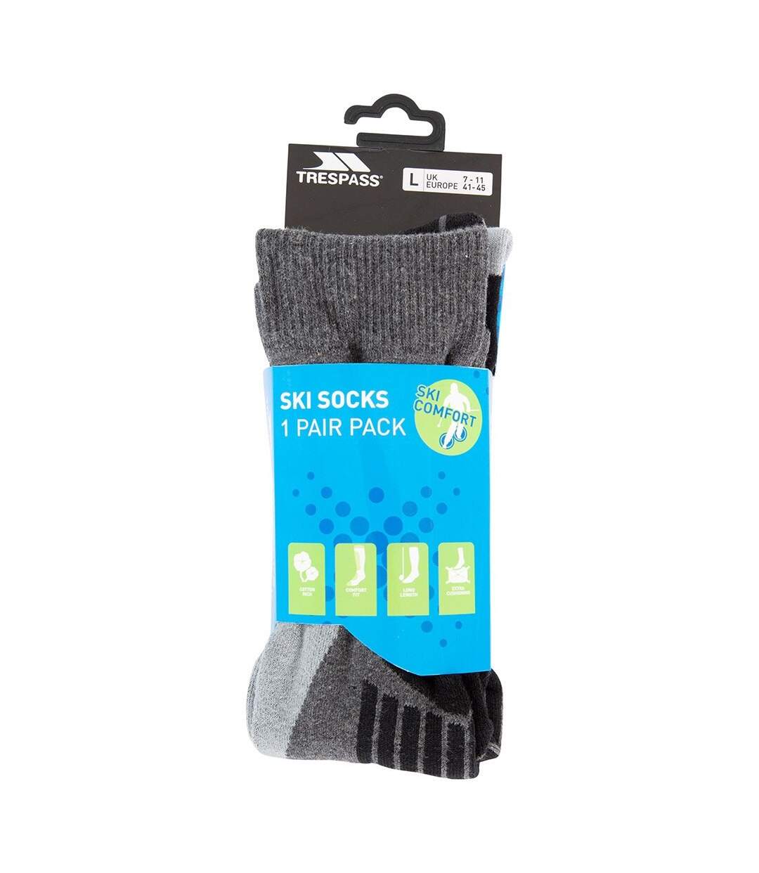 Trespass Mens Hack Ski Tube Socks (Carbon Melange) - UTTP872