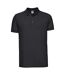 Russell Mens Stretch Short Sleeve Polo Shirt (Black)