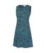 Womens/ladies Milos Leaf Print Sleeveless Dress Dark Blue Mountain Warehouse-3