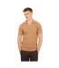 Mens Open Collar Short-sleeved Polo Shirt Light Tan Brave Soul-2