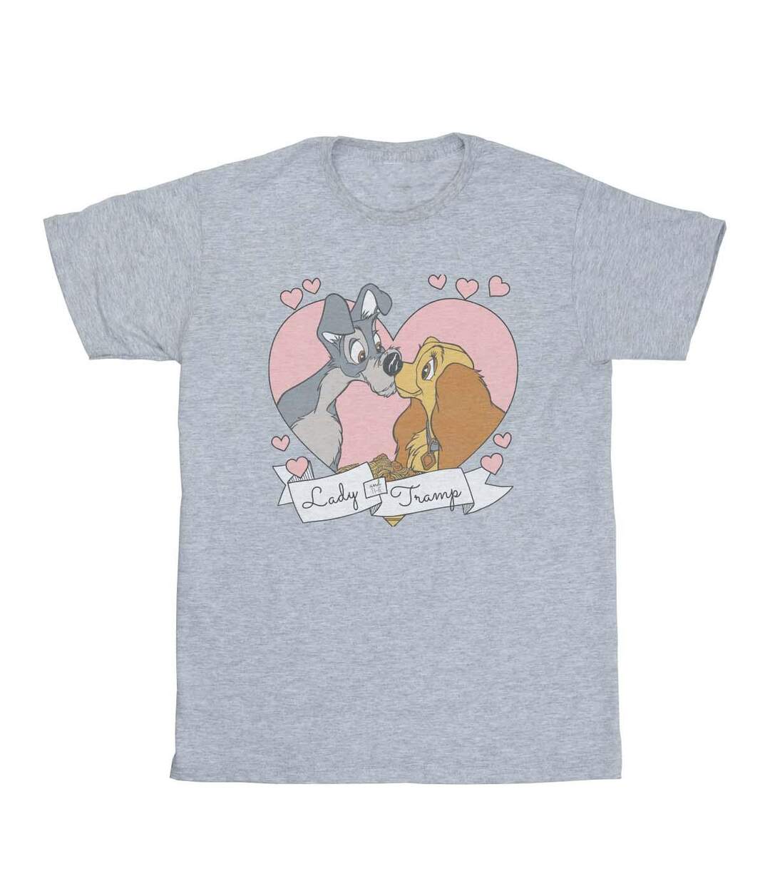 Disney - T-shirt LADY AND THE TRAMP LOVE - Femme (Gris chiné) - UTBI16811-1