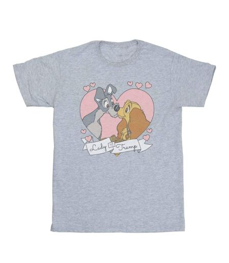 Disney - T-shirt LADY AND THE TRAMP LOVE - Femme (Gris chiné) - UTBI16811