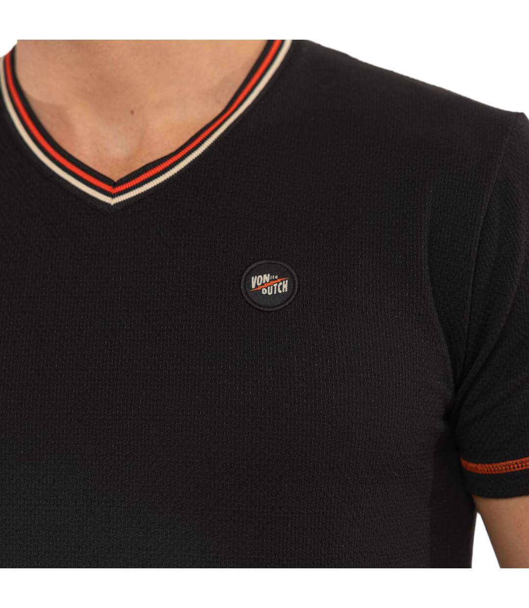 T-shirt homme col V  Regular fit en Mesh Vondutch-2