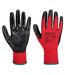Unisex adult a310 flexo nitrile grip gloves s red/black Portwest