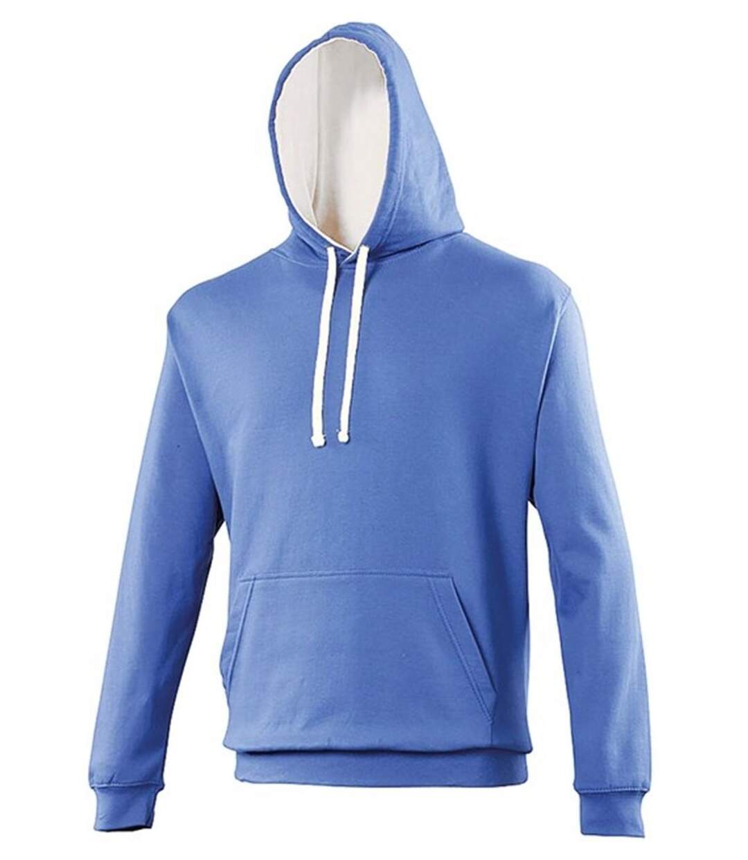 Sweat à capuche contrastée unisexe - JH003 - bleu roi et blanc