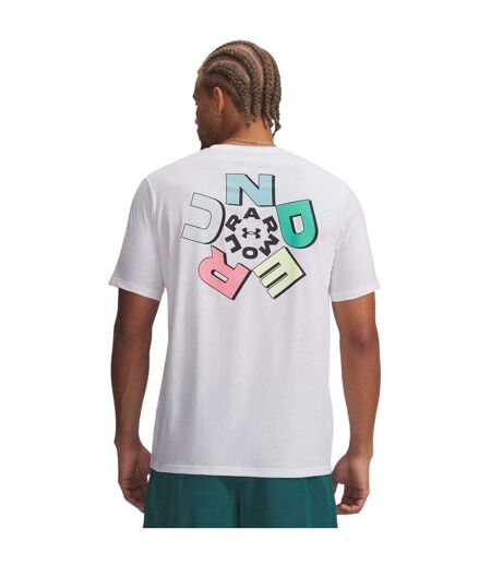 T-shirt Motif/style Texte Du Symbole Radial Homme Blanc Noir Under Armour