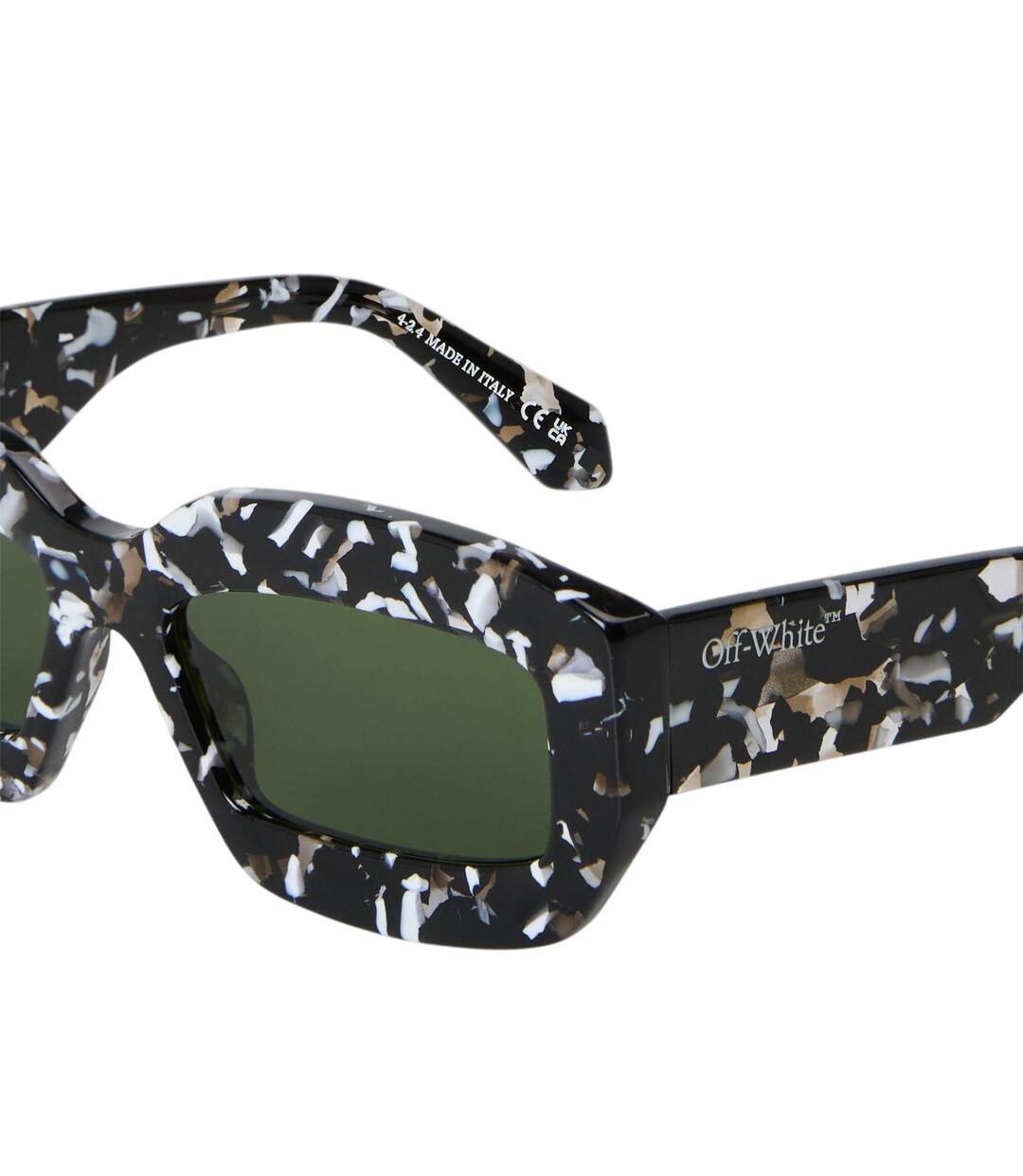 Womens/ladies Charlotte Marble Effect Sunglasses One Size Black Green Off White-4