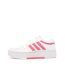 Baskets blanches/roses femme adidas hoops 3.0 bold-1