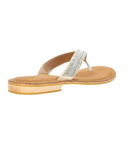 Womens/ladies Labyrinth Beaded Suede Summer Sandals Tan Dune London