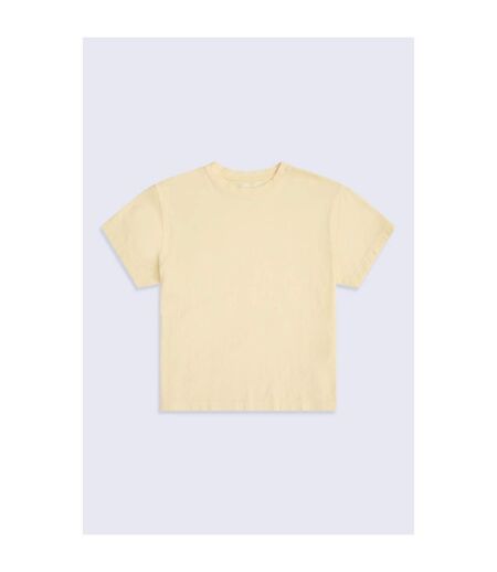 Womens/ladies Idol Relaxed Fit T-shirt Pale Yellow Animal