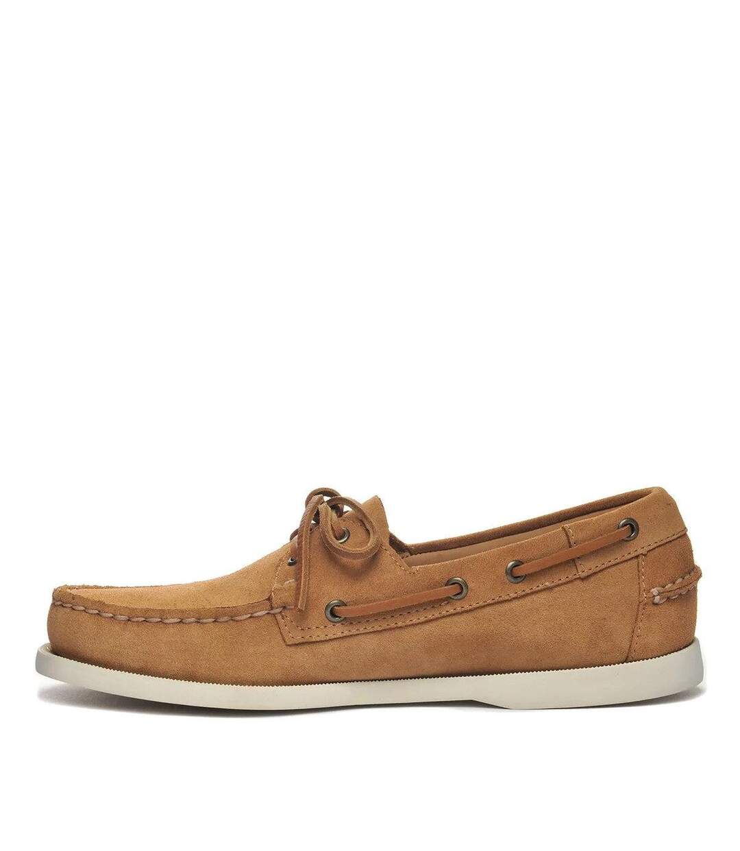 Womens/ladies Portland Flesh Out Leather Boat Shoes Brown Cognac Sebago-2