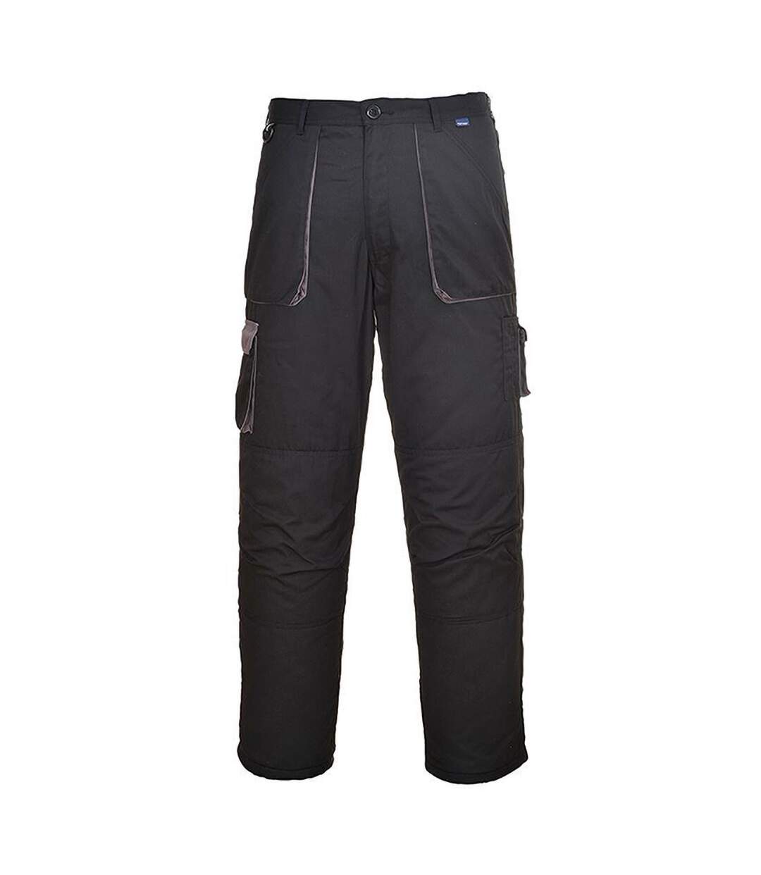 Mens Contrast Workwear Trousers Tx11 / Pants Black Portwest-2