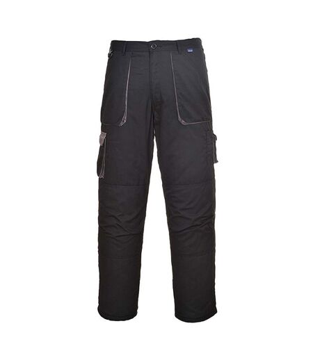 Mens Contrast Workwear Trousers Tx11 / Pants Black Portwest