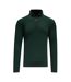 Mens classic knitted cashmere blend quarter zip jumper forest Raging Bull-3